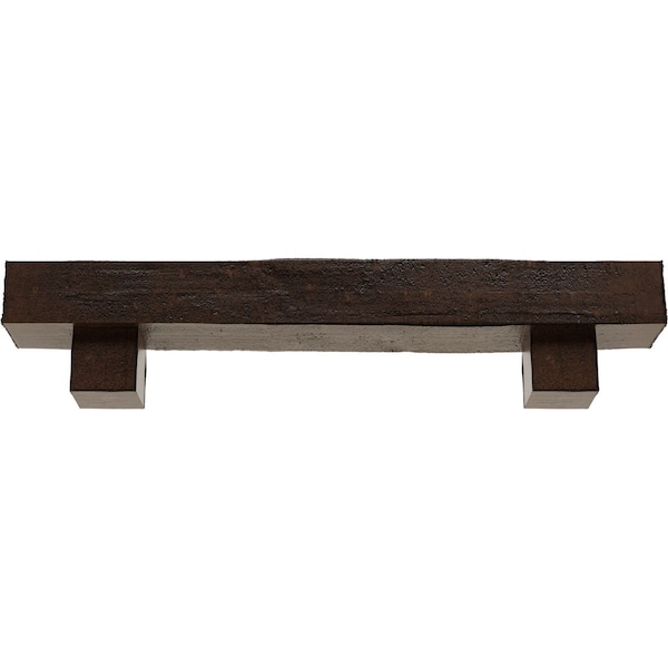 Kit W/ Alamo Corbels, Premium Aged, 4H  X 8D X 36W Rough Cedar Faux Wood Fireplace ManteL